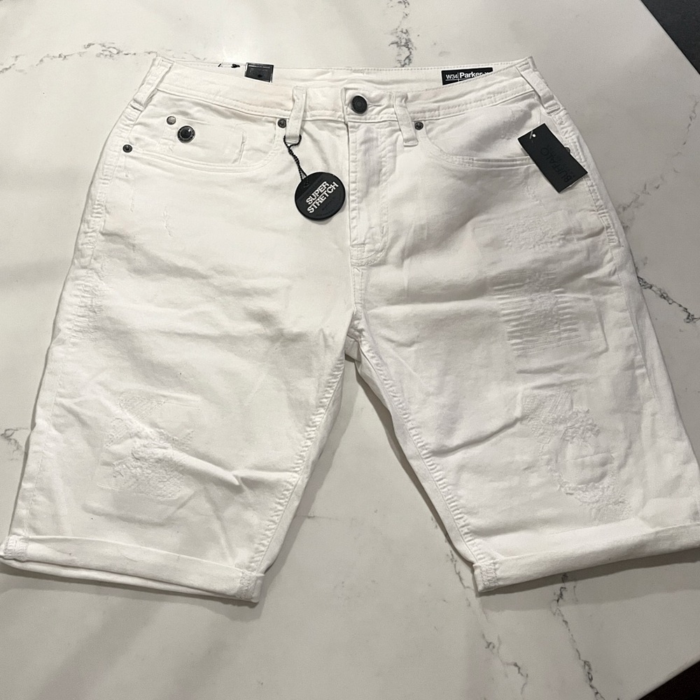 Mens Parker-X Buffalo David Bitton slim-fit jean shorts. Size:34